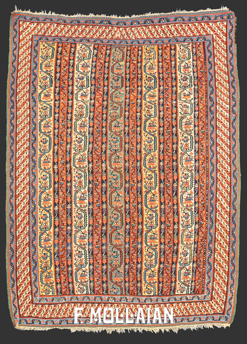 Kilim Rug Senneh Striped Design n°:555947